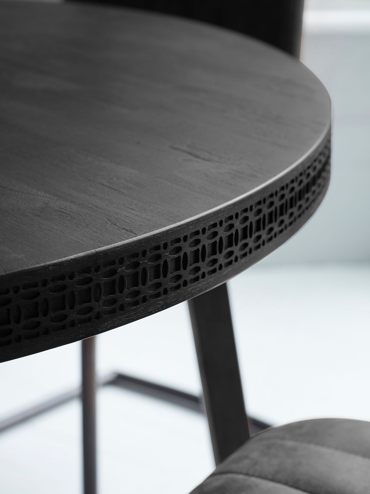 Gallery Home Black Norfolk Round 4 Seater Dining Table - Image 2 of 3