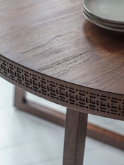 Gallery Home Brown Norfolk Round 4 Seater Dining Table - Image 2 of 3