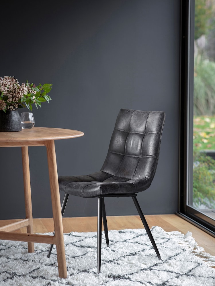 Gallery Home Set of 2 Grey Dallas Dining Chairs - Image 4 of 4