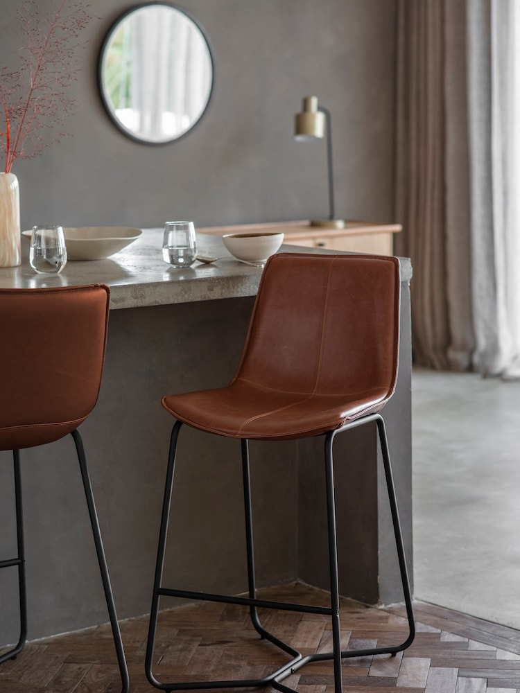 Gallery Home Set of 2 Brown Texas Bar Stools - Image 1 of 3