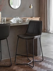 Gallery Home Set of 2 Grey Texas Bar Stools - Image 1 of 3