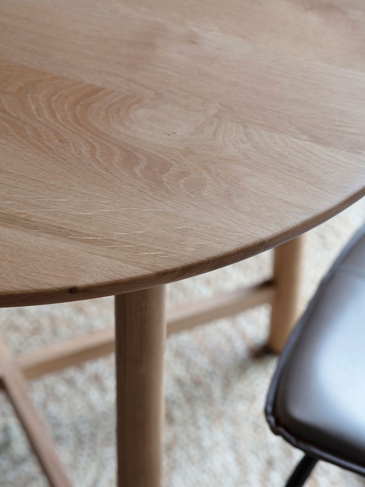Gallery Home Natural Columbia Round 4 Seater Dining Table - Image 2 of 3