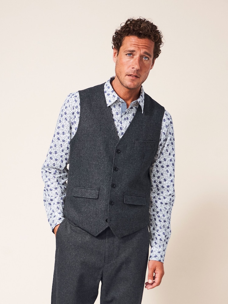 White Stuff Grey Heath Regular Fit Waistcoat - Image 1 of 4 White Stuff Grey Heath Regular Fit Waistcoat - Image 1 of 4