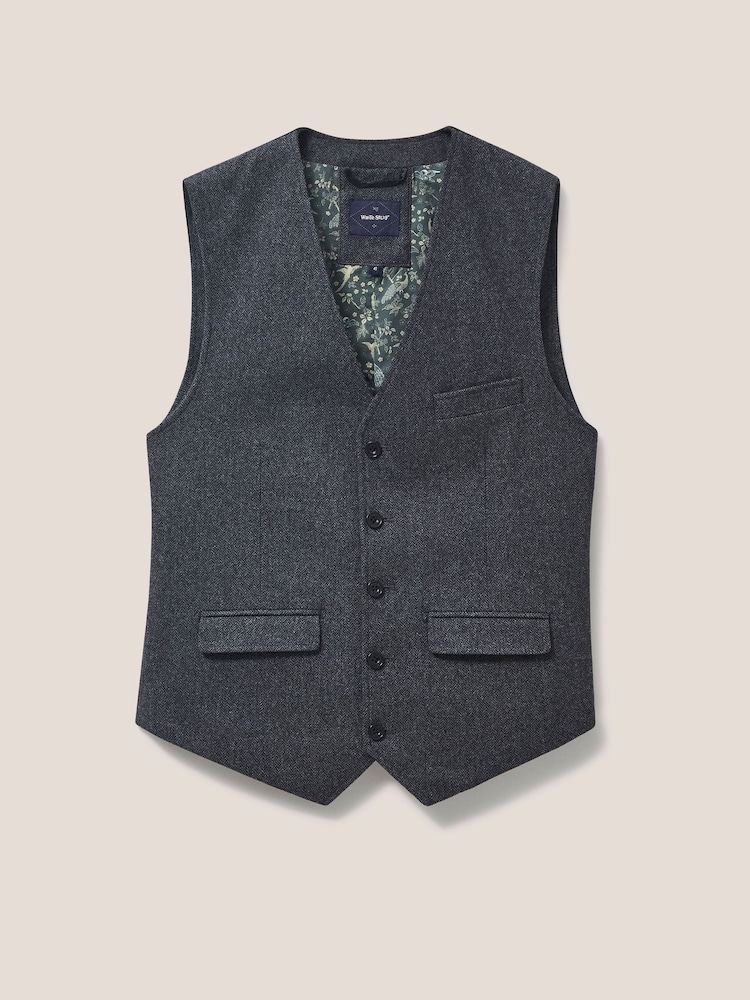 White Stuff Grey Heath Regular Fit Waistcoat - Image 4 of 4 White Stuff Grey Heath Regular Fit Waistcoat - Image 4 of 4