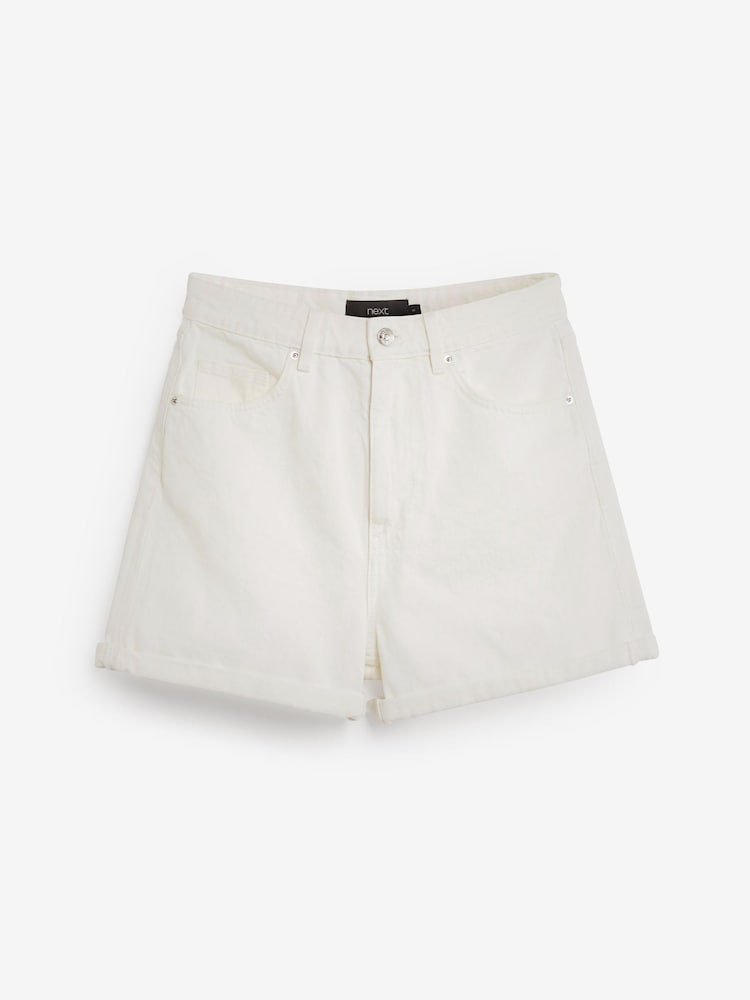 White Denim Mom Shorts - Image 2 of 5