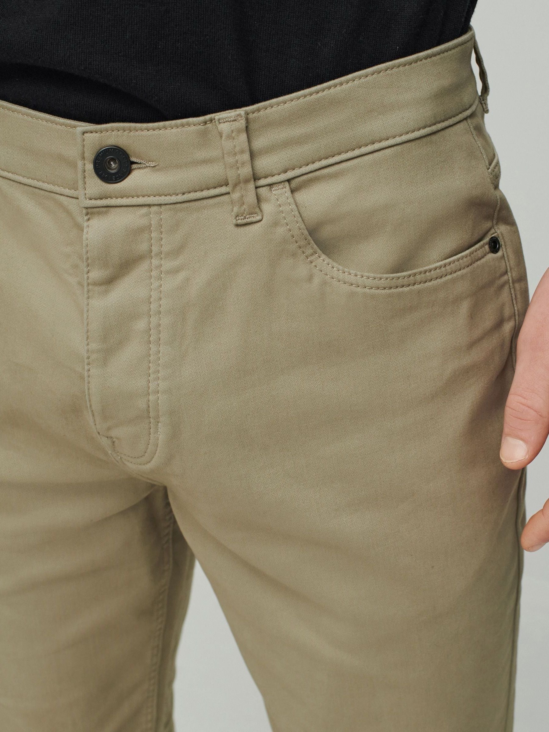 Buy Stone Slim Fit Soft Touch 5 Pocket Jean Style Trousers