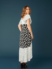 Myleene Klass Gepunktetes Midikleid, Schwarz - Bild 2 von 5