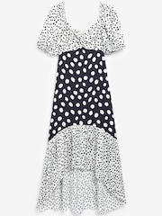 Myleene Klass Gepunktetes Midikleid, Schwarz - Bild 4 von 5