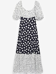 Myleene Klass Gepunktetes Midikleid, Schwarz - Bild 5 von 5