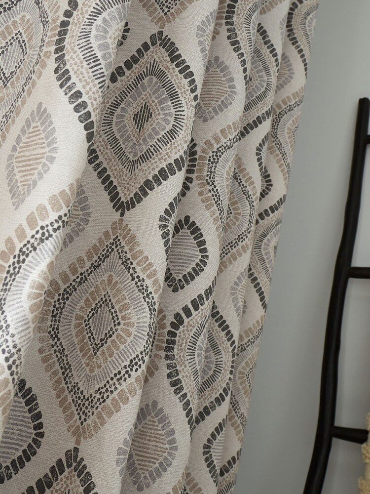Pineapple Elephant Natural Ziri Eyelet 100% Cotton Curtains - Image 5 of 5