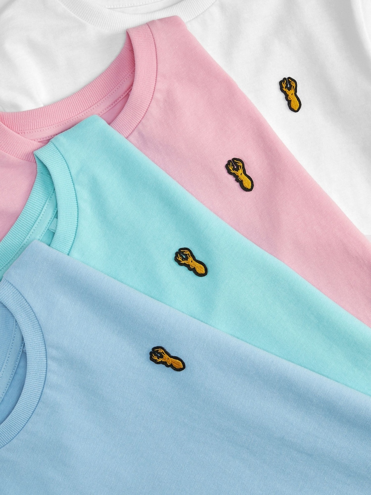 Pastels - Short Sleeve Stag Embroidered T-Shirts 4 Pack (3-16yrs) - Image 7 of 7 Pastels - Short Sleeve Stag Embroidered T-Shirts 4 Pack (3-16yrs) - Image 7 of 7