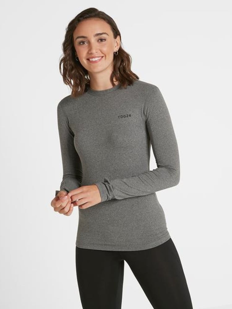 Tog 24 Light Grey Snowdon Thermal Base Layer Crew Neck Top - Image 1 of 4 Tog 24 Light Grey Snowdon Thermal Base Layer Crew Neck Top - Image 1 of 4