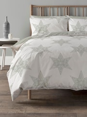 Copenhagen Home Silver Star Duvet Cover and Pillowcase Set - Image 1 of 2