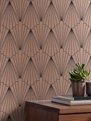 Graham & Brown Rose Gold Rene 10M Wallpaper - Image 1 of 3