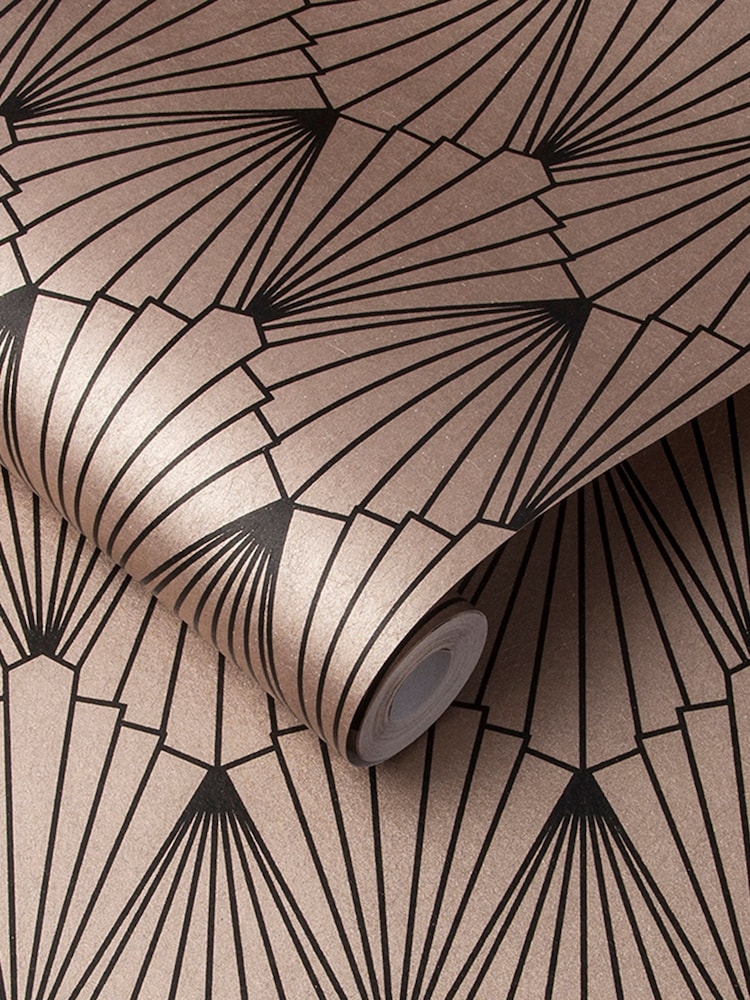 Graham & Brown Rose Gold Rene 10M Wallpaper - Image 2 of 3