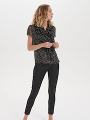 Saint Tropez Black Lilly Drea Short Sleeve Blouse - Image 4 of 7