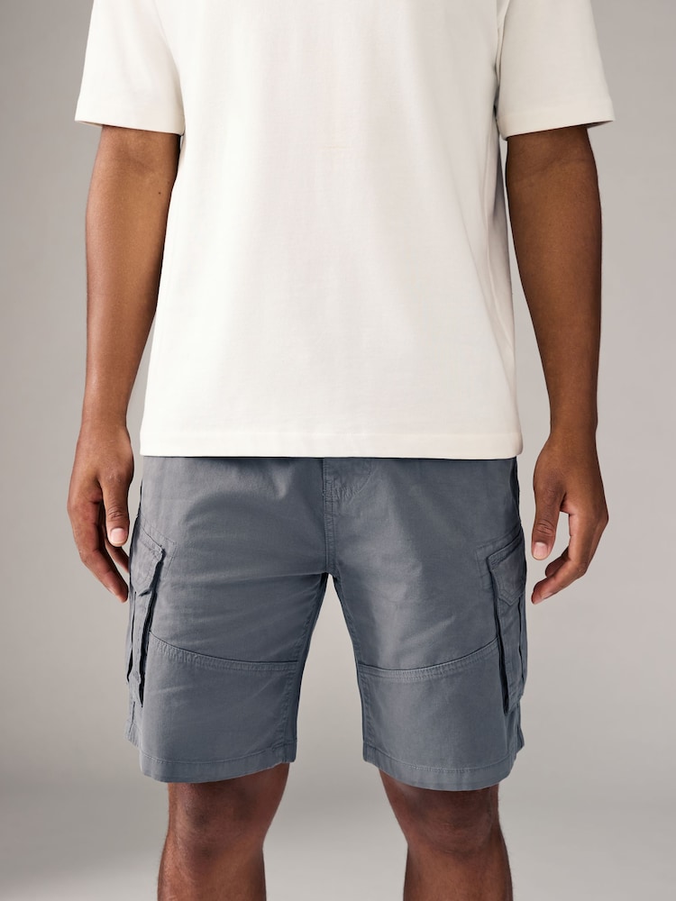 Gris - 100% Cotton Cargo Shorts - Imagen 1 de 5