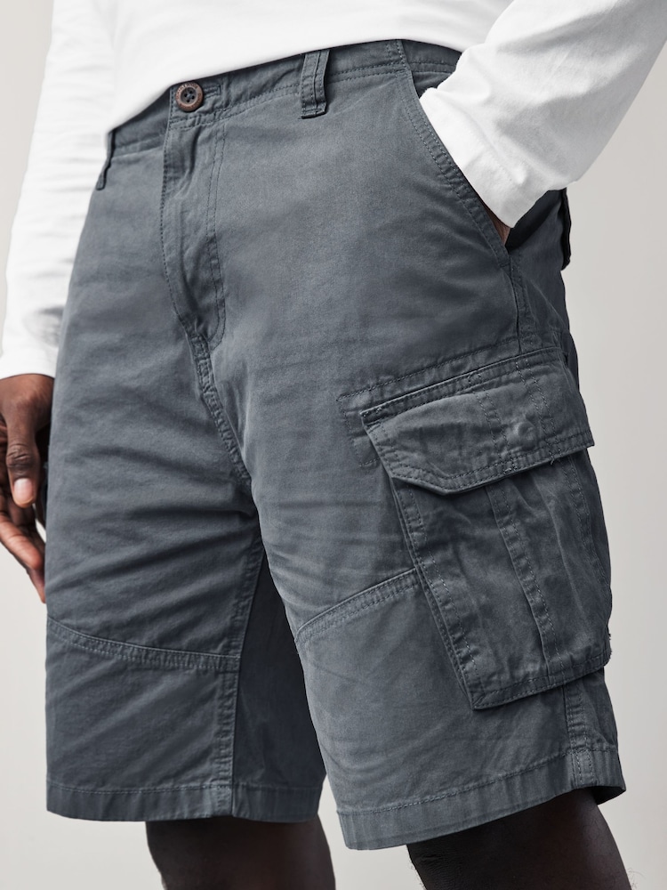 Blue 100% Cotton Cargo Shorts - Image 4 of 8