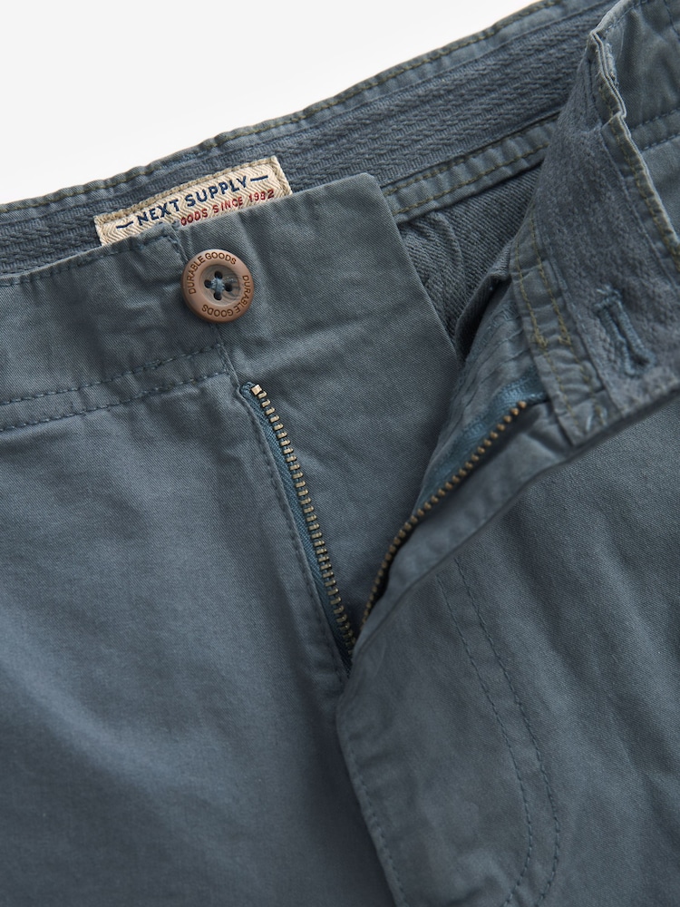 Blue 100% Cotton Cargo Shorts - Image 6 of 8