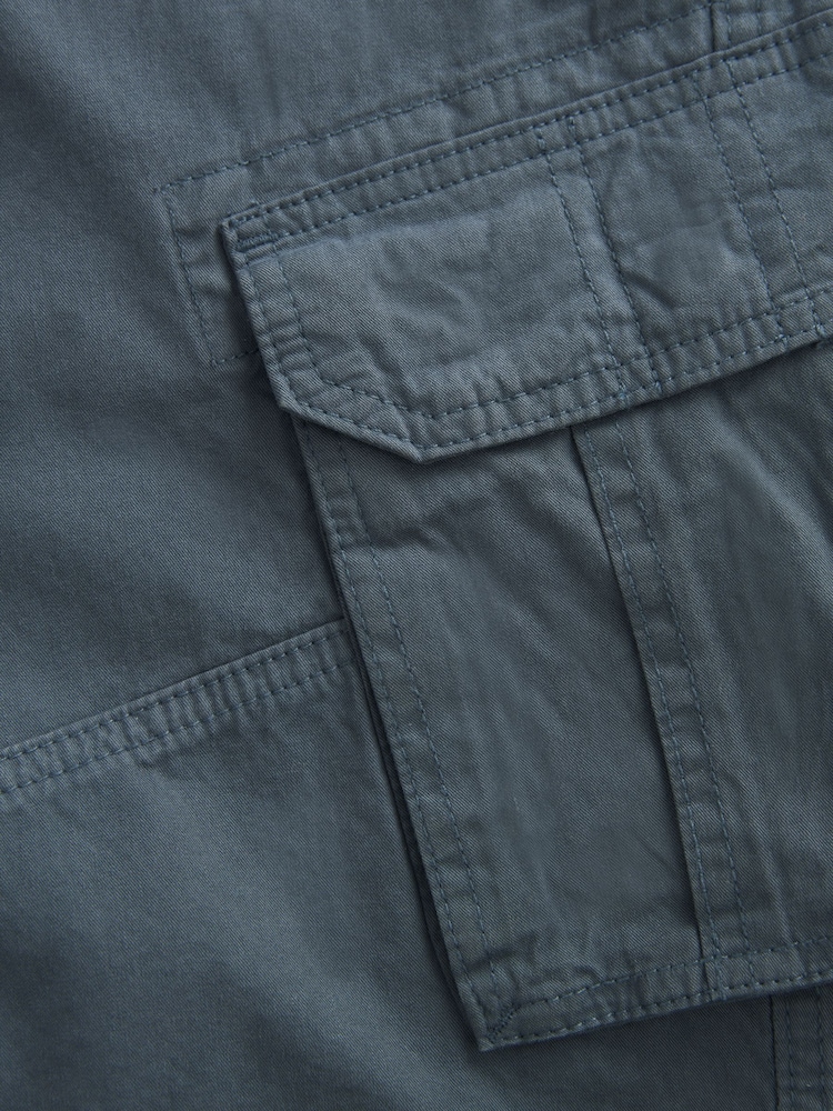 Blue 100% Cotton Cargo Shorts - Image 7 of 8