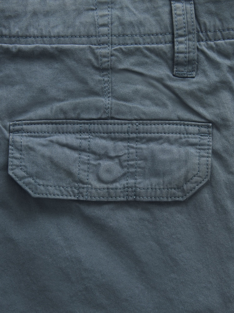 Blue 100% Cotton Cargo Shorts - Image 8 of 8