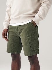 Khaki Green 100% Cotton Cargo Shorts - Image 1 of 5