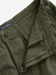 Khaki Green 100% Cotton Cargo Shorts - Image 13 of 38