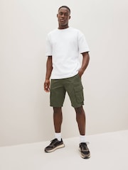 Khaki Green 100% Cotton Cargo Shorts - Image 15 of 38
