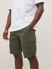 Khaki Green 100% Cotton Cargo Shorts - Image 17 of 38