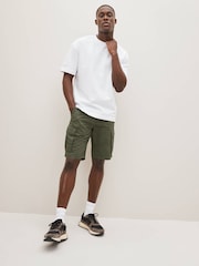 Khaki Green 100% Cotton Cargo Shorts - Image 19 of 38