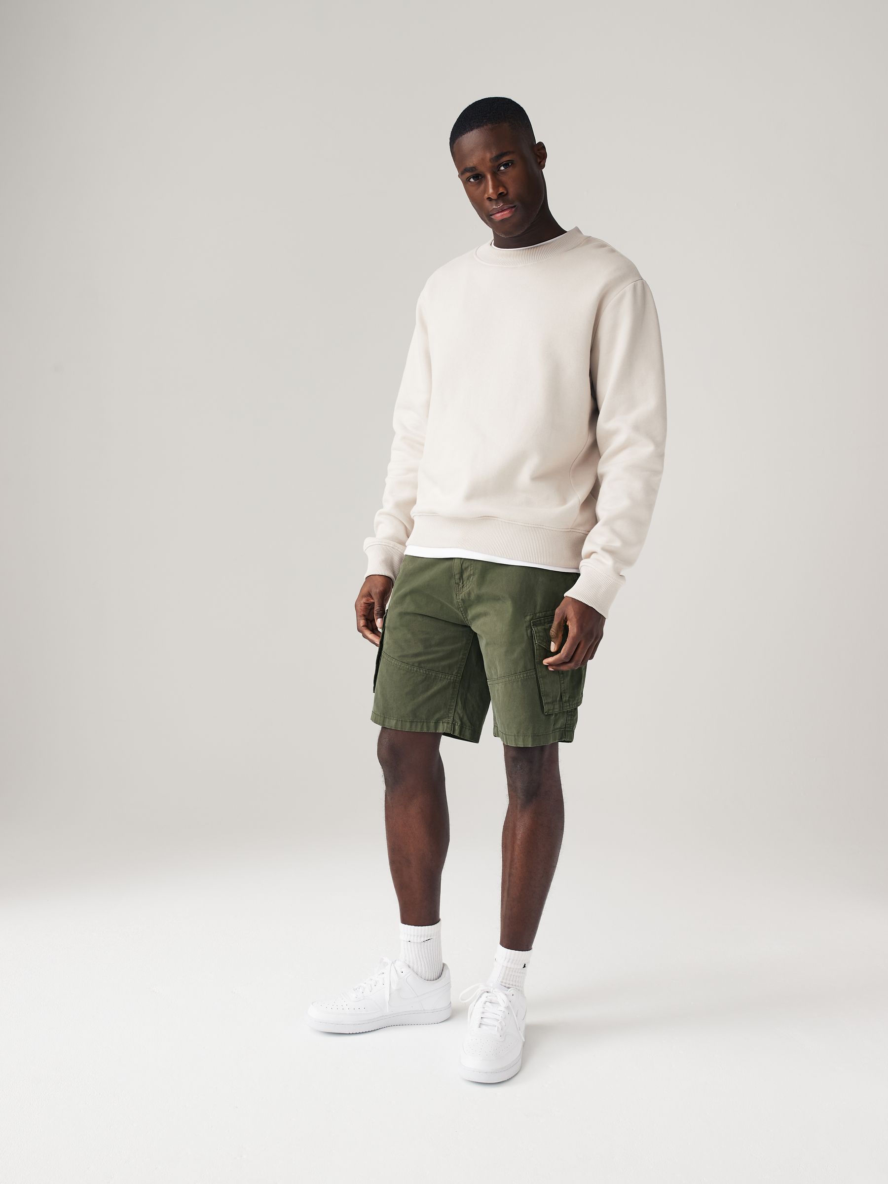 Buy Khaki Green 100% Cotton Cargo Shorts from Next USA