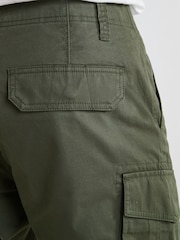 Khaki Green 100% Cotton Cargo Shorts - Image 31 of 38
