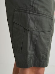 Khaki Green 100% Cotton Cargo Shorts - Image 34 of 38