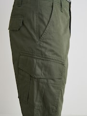 Khaki Green 100% Cotton Cargo Shorts - Image 36 of 38