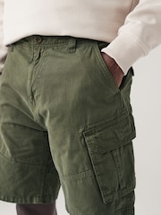Khaki Green 100% Cotton Cargo Shorts - Image 5 of 5
