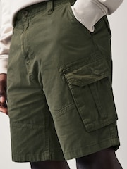 Khaki Green 100% Cotton Cargo Shorts - Image 8 of 38