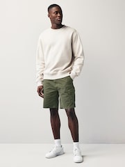 Khaki Green 100% Cotton Cargo Shorts - Image 9 of 38