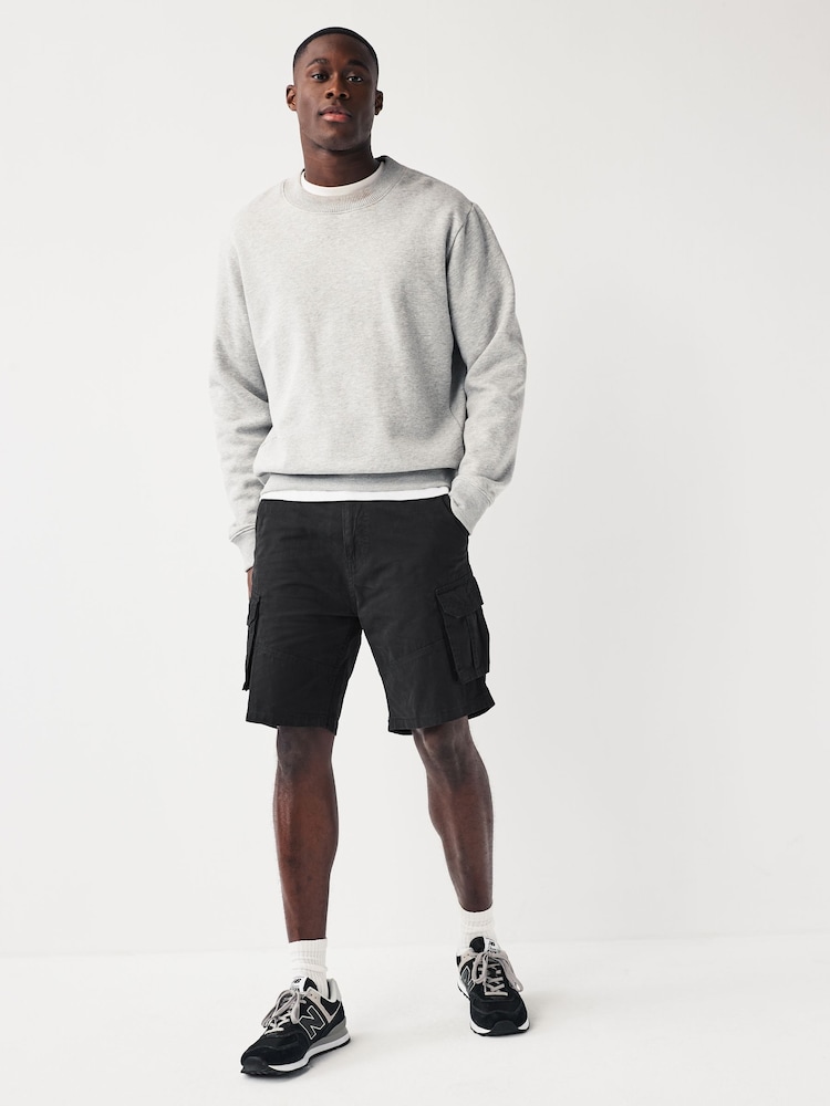 Negro - 100% Cotton Cargo Shorts - Imagen 2 de 9