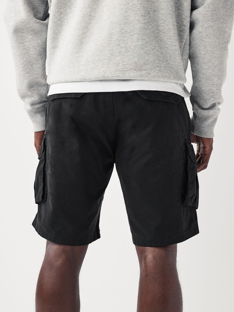 Black 100% Cotton Cargo Shorts - Image 3 of 9
