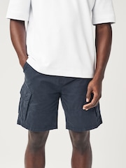Navy Blue 100% Cotton Cargo Shorts - Image 1 of 7