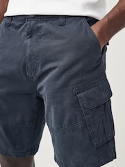 Navy Blue 100% Cotton Cargo Shorts - Image 4 of 7