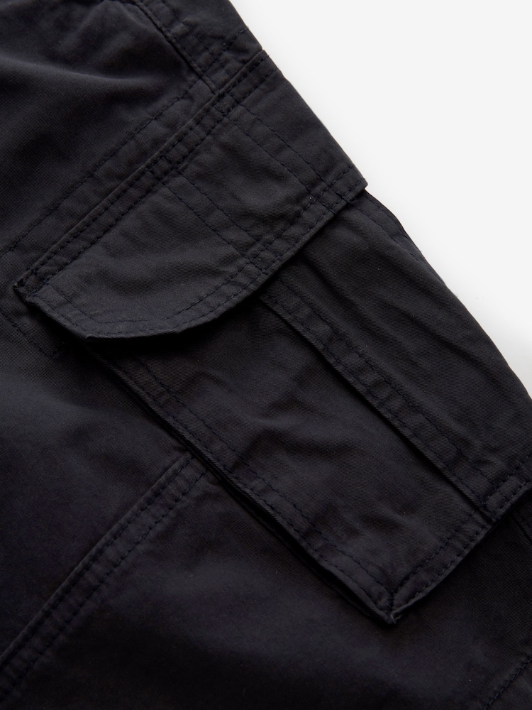 Navy Blue 100% Cotton Cargo Shorts - Image 6 of 7