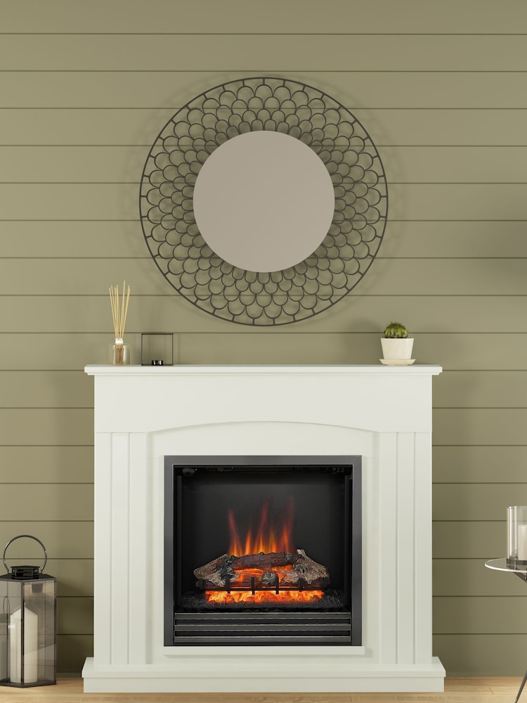 Be Modern White Linmere Electric Fireplace - Image 1 of 5 Be Modern White Linmere Electric Fireplace - Image 1 of 5