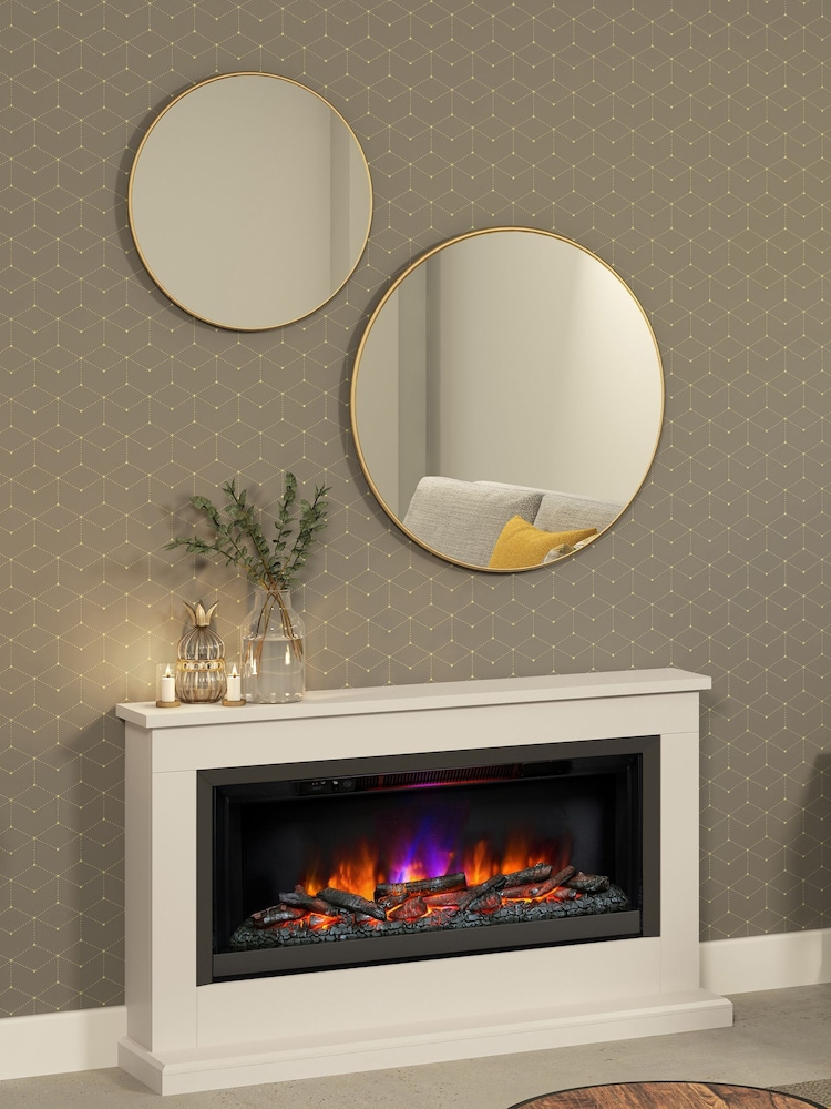 Be Modern Cream Hansford Grande Electric Fireplace - Image 1 of 5