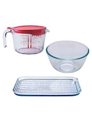 Pyrex Set of 3 Clear Classic Baking Set - Image 1 of 4