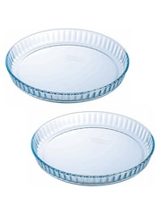 Pyrex Set of 2 Clear Bake & Enjoy Glass Quiche Dishes 31cm - Image 2 of 3
