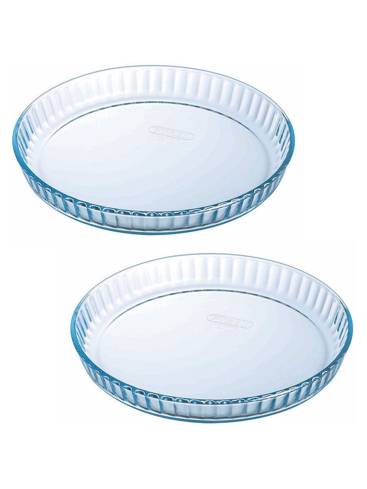 Pyrex Set of 2 Clear Bake & Enjoy Glass Quiche Dishes 31cm - Image 2 of 3
