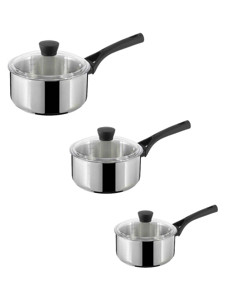 Pyrex Set of 3 Clear Expert Touch Saucepan Set - Image 2 of 3