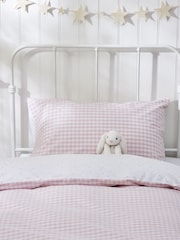 The White Company Pink Reversible Gingham Housewife Pillowcase - Image 1 of 2