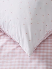 The White Company Pink Reversible Gingham Housewife Pillowcase - Image 2 of 2